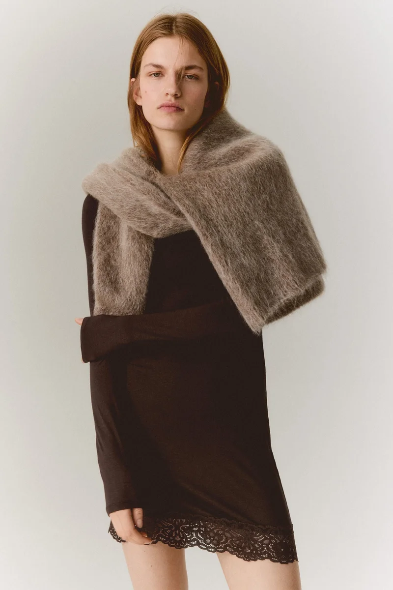 H&M Lace-trimmed jersey dress